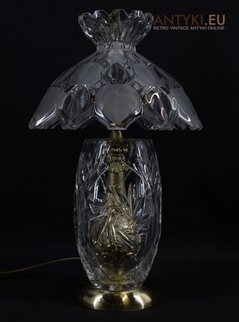 kryształowa lampa stołowa vintage z lat 60
