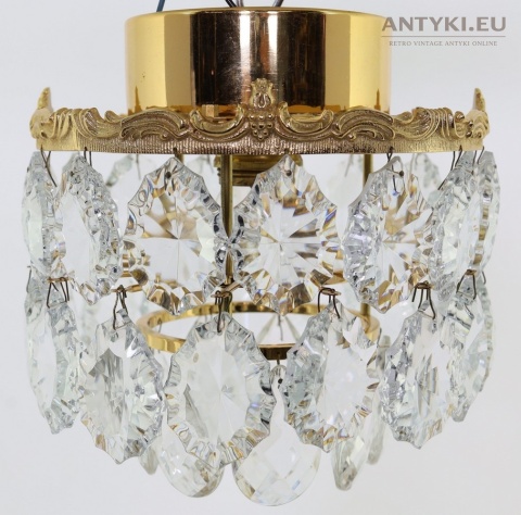 kryształowa mosiężna lampa sufitowa