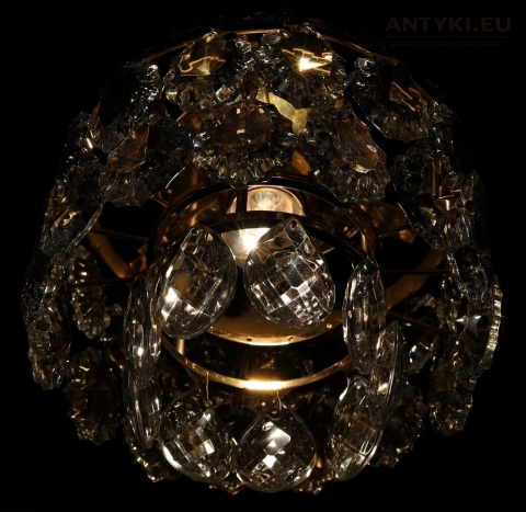 retro oświetlenie sufitowe z kryształami