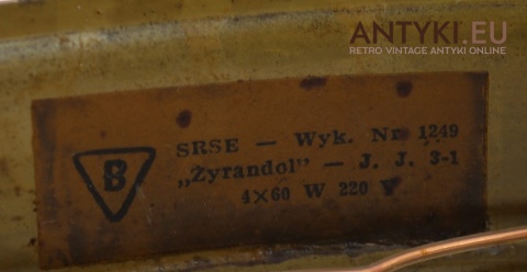 Antyczna lampa sufitowa żyrandol mosiężny retro z epoki – oświetlenie rustykalne