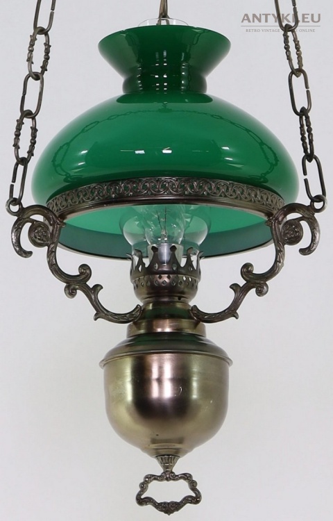 lampa wisząca w stylu bankierskim zielony klosz