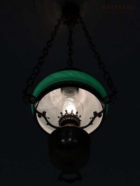 lampa sufitowa z zielonym kloszem francja