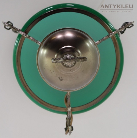 lampa sufitowa z zielonym kloszem vintage styl