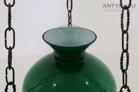 stylowa lampa bankierski zielony klosz
