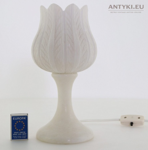 alabastrowa lampa tulipan vintage