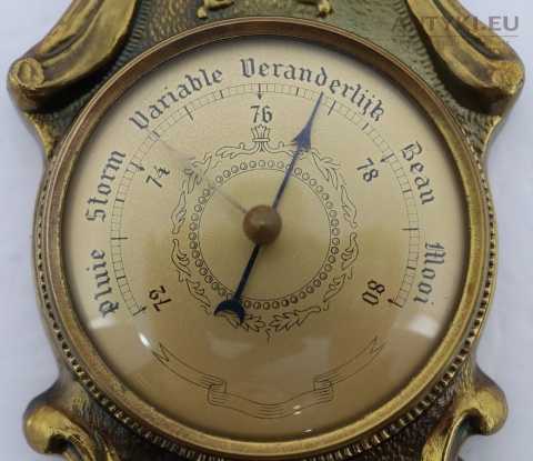 mosiężna barokowa stacja pogody vintage