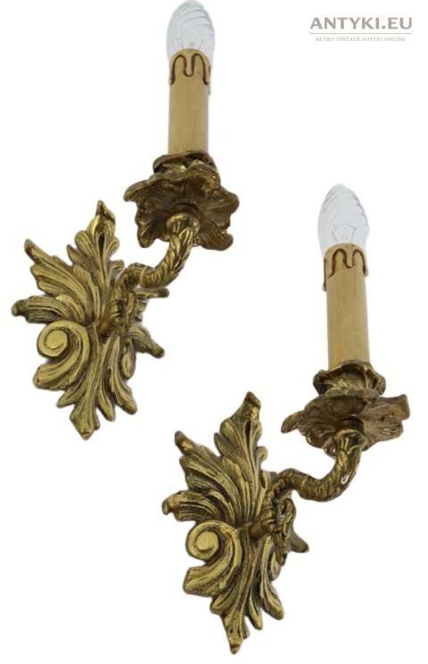 kinkiety mosiężne barok