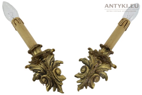 barokowe mosiężne kinkiety francja