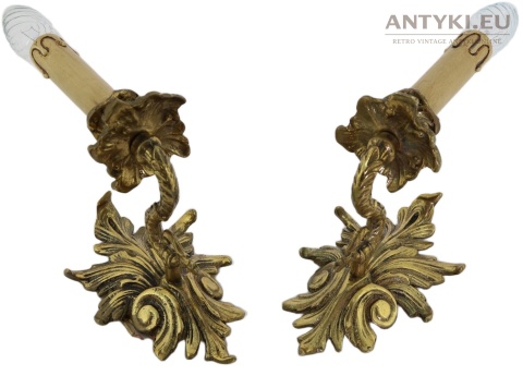 rokoko mosiężne kinkiety francja
