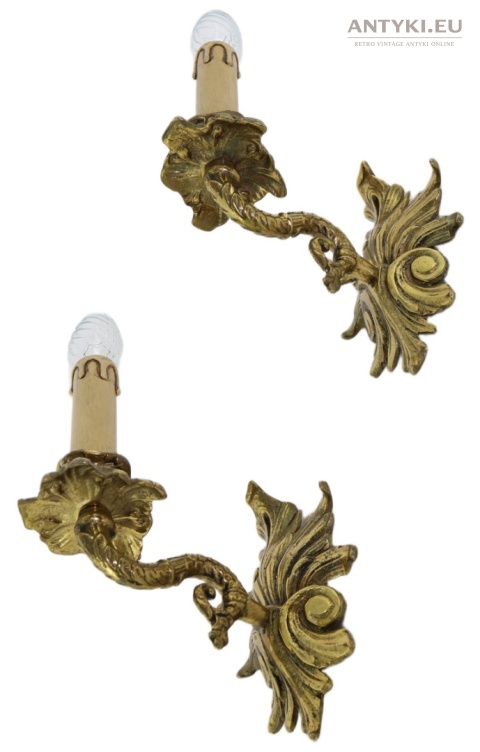 kinkiety rokoko mosiężne