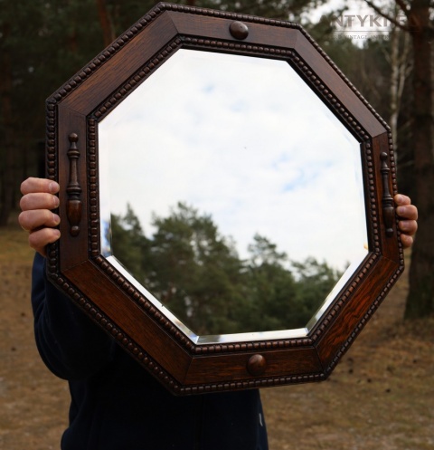 antyczne oktagonalne lustro ścienne
