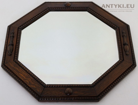 oktagonalne lustro dębowe na ściane
