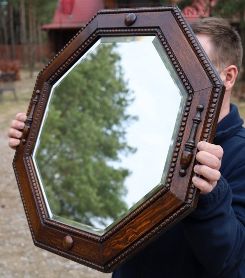 retro lustro ośmiokątne antyczne