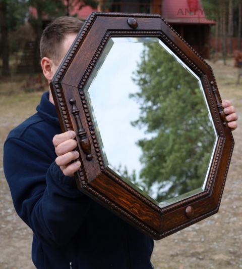 8 ramienne antyczne lustro