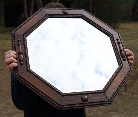 vintage lustro ścienne oktagonalne