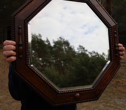 oktagon lustro na ścianę antyczne