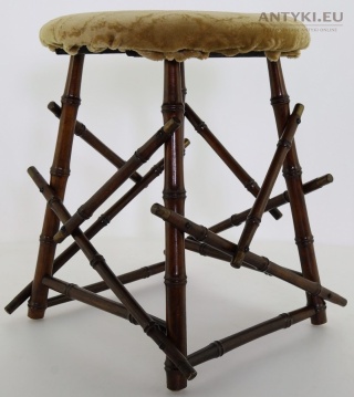 Antyczny stołek kolonialny vintage – lata 30. XX wieku - 100% vintage klimat