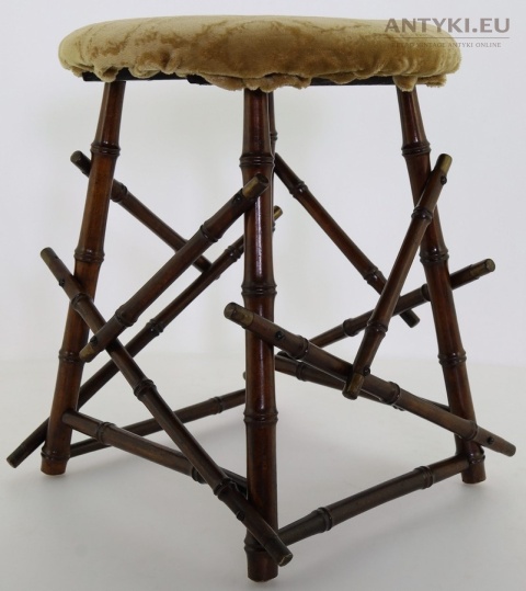 antyczny stołek kolonialny vintage