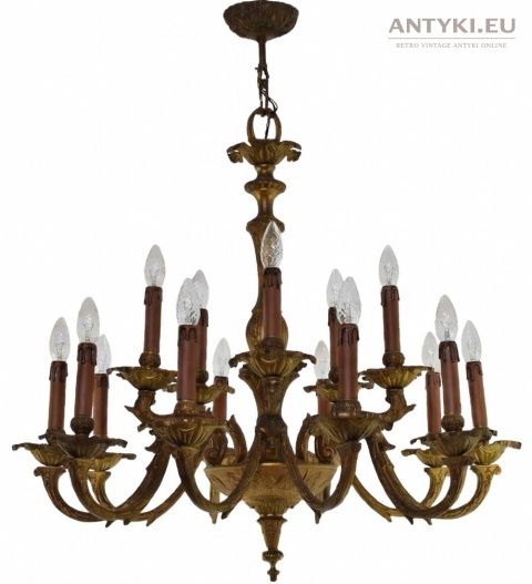 Antyczny żyrandol XXL w stylu barokowym – Austriacki unikat z lat 1930-40