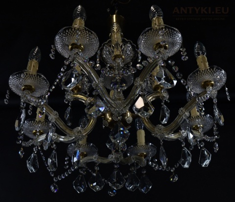stylowy żyrandol kryształowy połowa xx wieku