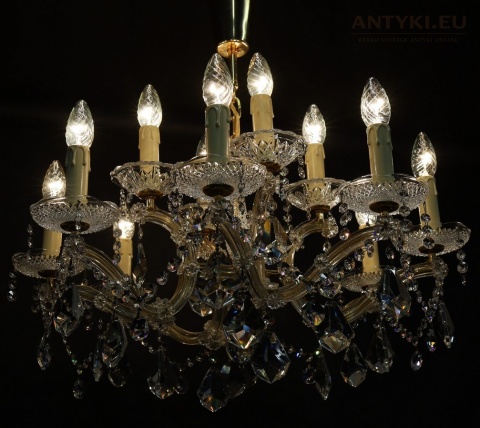 pałacowy żyrandol kryształowy retro
