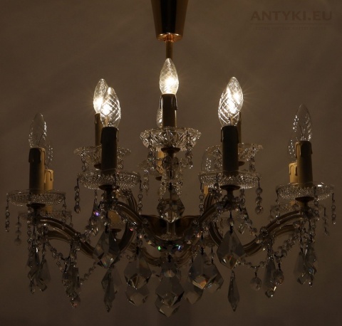 retro kryształowy żyrandol klasyczny