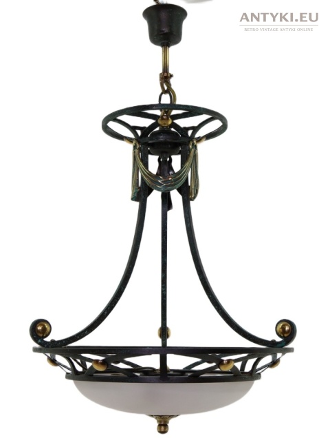 ciemny zielony żyrandol retro z epoki