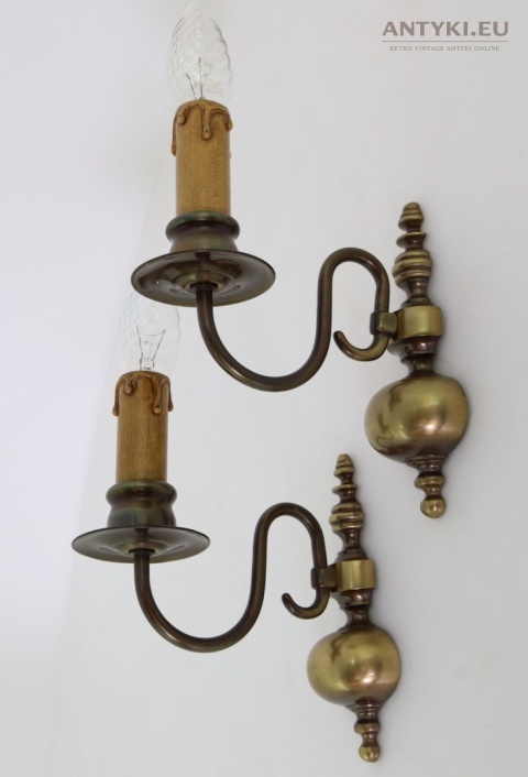 mosiężne kinkiety retro