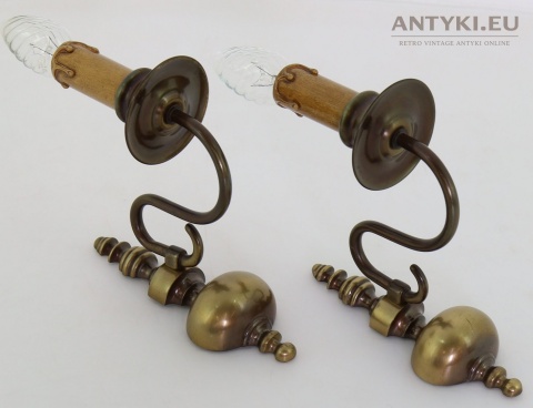 klasyczne kinkiety mosiężne retro