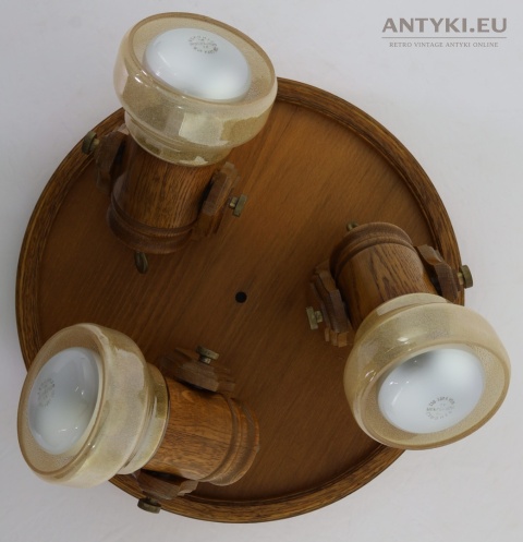 antyczna lampa sufitowa dębowa rfn