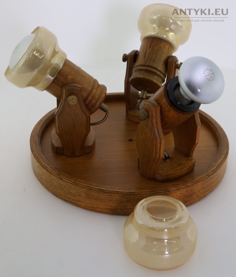 drewniany kinkiet vintage regulowany