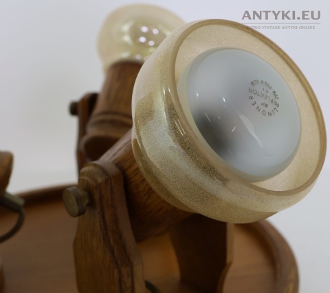 retro lampa sufitowa z drewna