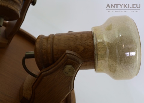 dębowe oświetlenie sufitowe vintage