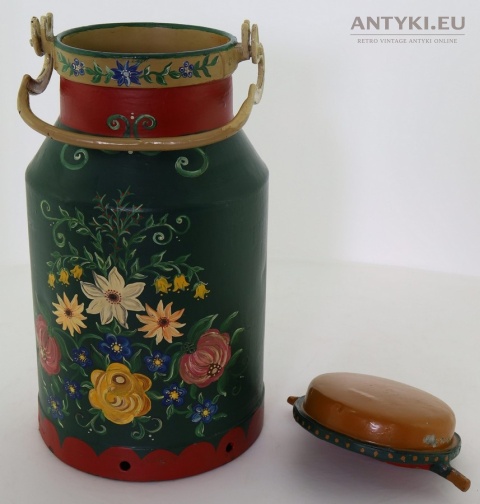 bańka na mleko ludowa rękodzieło