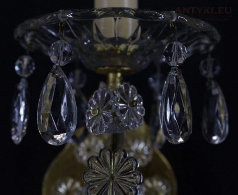 XL! Duży kinkiet kryształowy trójramienny Maria Teresa – retro oświetlenie ścienne