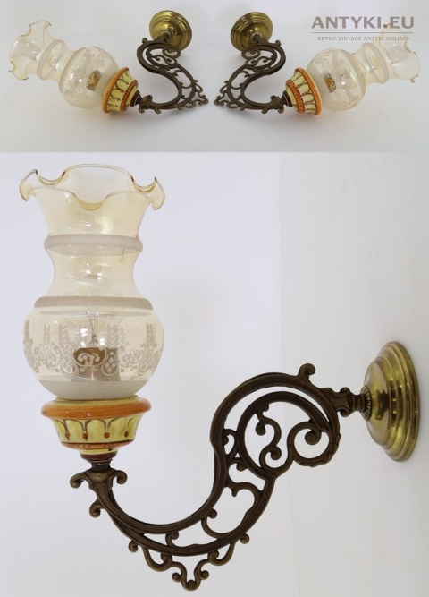 xl kinkiet retro vintage mosiądz francja