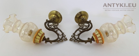 stylowy kinkiet vintage mosiądz patyna