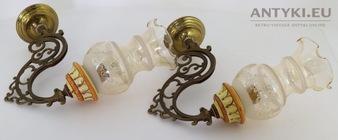 majolika kinkiety retro z lat 60 70 francja