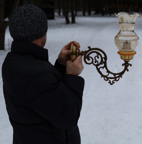 stare kinkiety mosiądz szkło francja