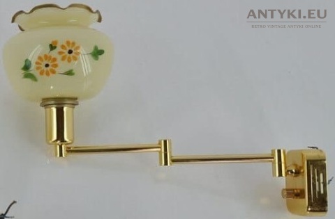 XL kinkiet retro z mosiądzu – składane ruchome ramię i potencjometr regulacji światła