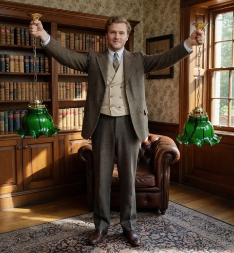 zielone lampy sufitowe do gabinetu angielskiego