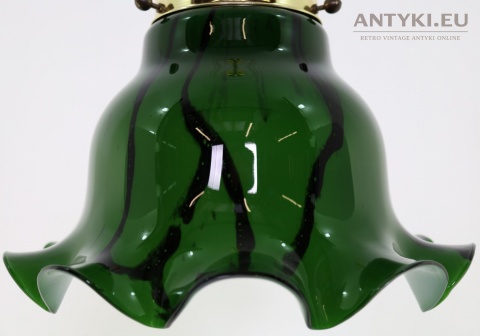 szklany klosz miętowa zieleń bąbelki retro