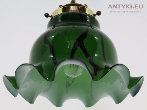 antyczna lampa wisząca murano zielona
