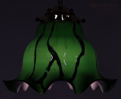 klosz falbanowy miętowy zielony mosiądz