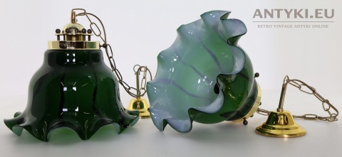 miętowa zieleń  lampy retro