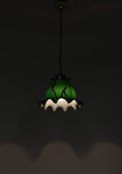 murano zielona lampa na sufit