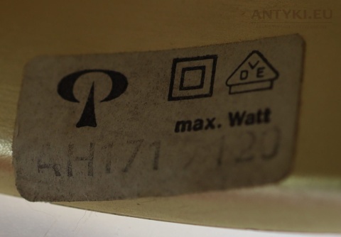 Lampa wisząca vintage zielony miętowy klosz mosiądz Włochy lata 70