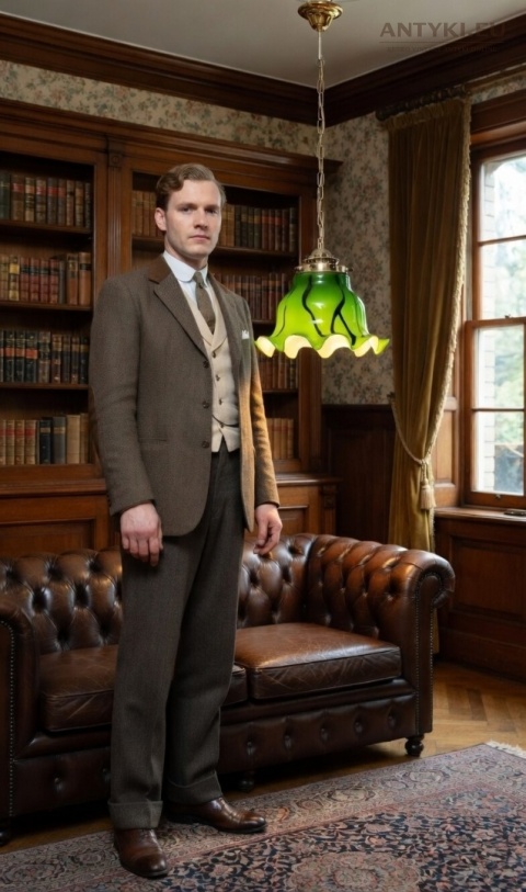 vintage lampa z łańcuchem szkło bąbelkowe