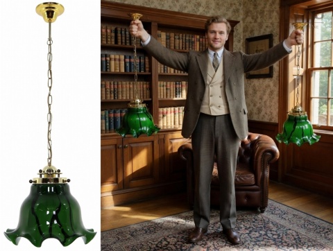 antyczna lampa wisząca miętowa murano