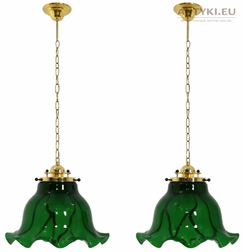 lampa wisząca vintage miętowy klosz murano